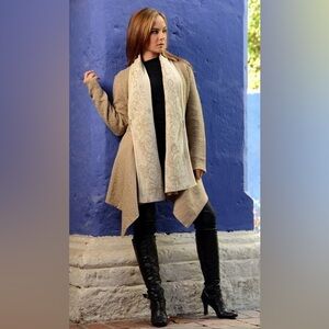 Peruvian Link Simplicity Alpaca Cardigan Tan Large L